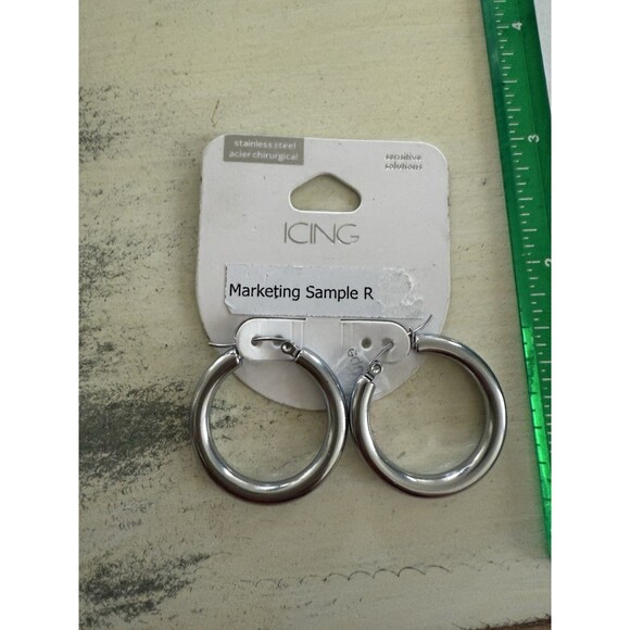 Icing Stainless Steel Hoop Earrings - Picture 1 of 3